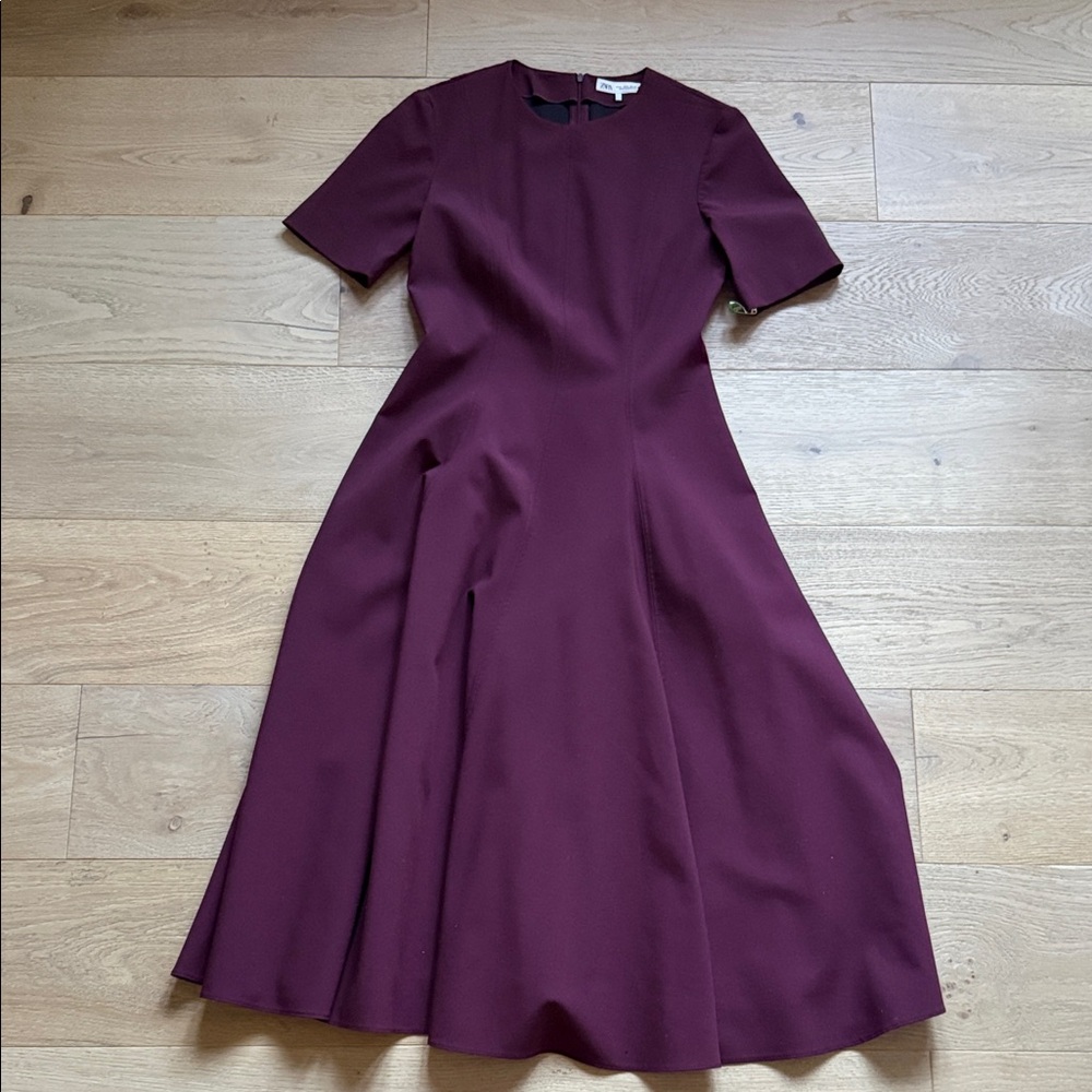 Zara Elegant Plum Midi Dress